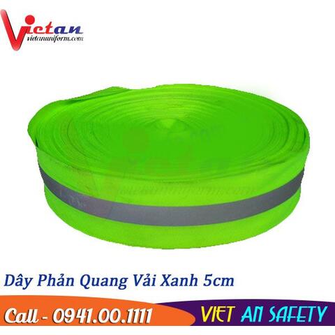 CUỘN PHẢN QUANG VẢI XANH 5CM