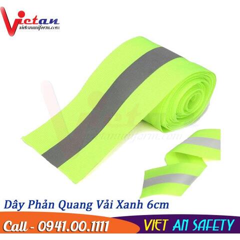 CUỘN PHẢN QUANG VẢI XANH 6CM