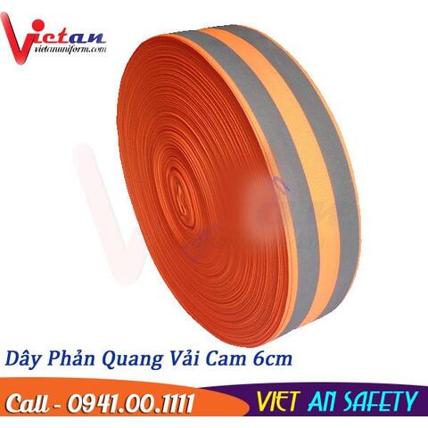 CUỘN PHẢN QUANG VẢI CAM 6CM