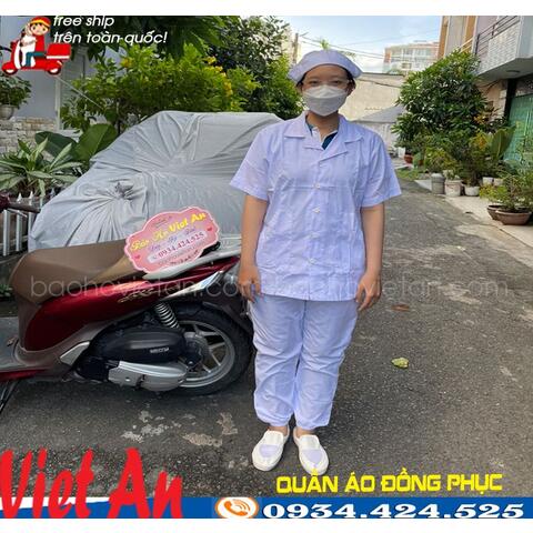 Quần Áo Thủy Sản Vải Silk Màu Trắng Tay Ngắn