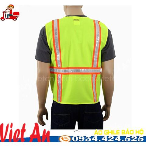 Áo Gile Bảo Hộ Lao Động Màu Xanh Chuối Kỹ Có Gắn Phản Quang AGL-5189