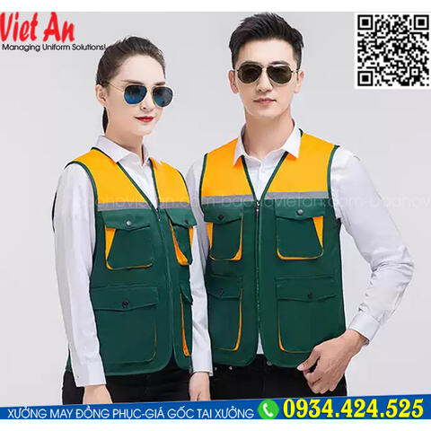 Áo Ghile Bảo Hộ Lao Động Màu Đen GLVA18