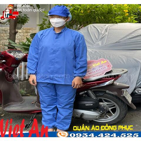 Quần Áo Thủy Sản Vải Kaki Màu Xanh Dương